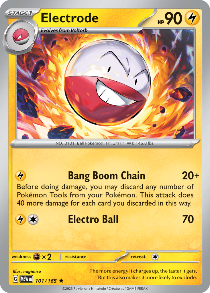 101/165 Electrode Pokemon Card 151 Holo Rare *MINT*