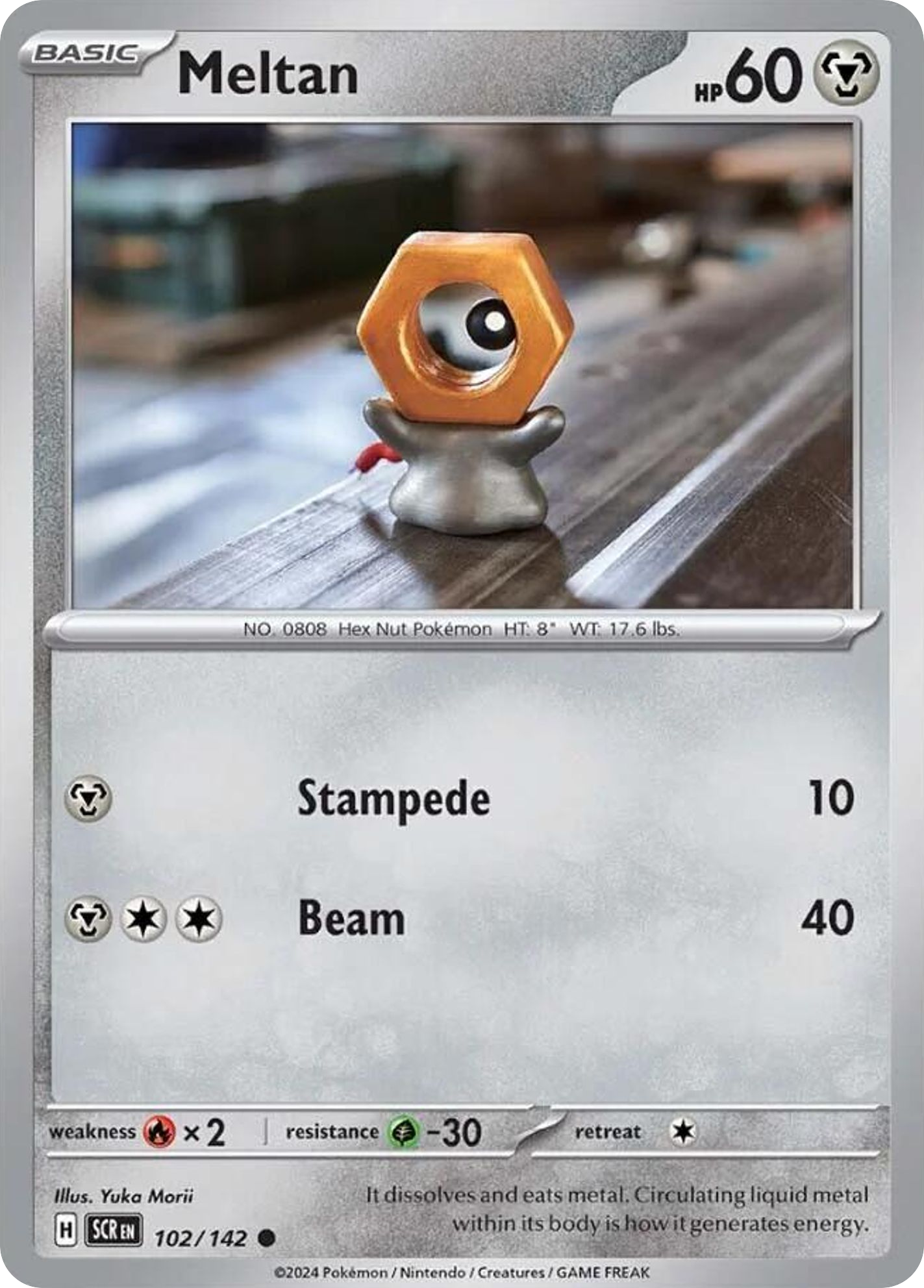 102/142 Meltan Pokemon Card Stellar Crown Common *MINT*