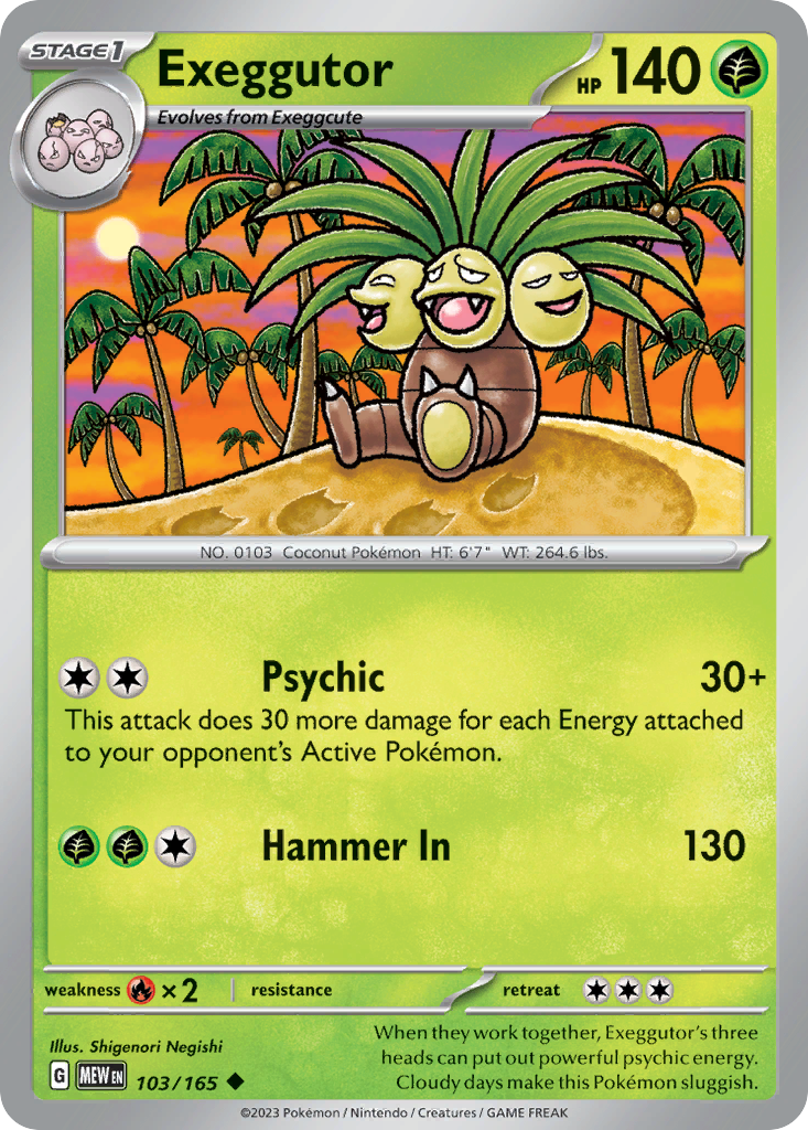 103/165 Exeggutor Pokemon Card 151 Uncommon *MINT*