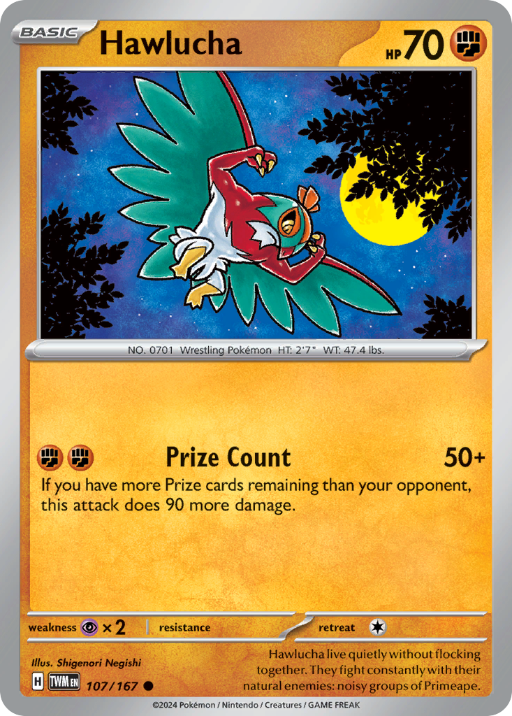 107/167 Hawlucha Pokemon Card Twilight Masquerade Common *MINT*