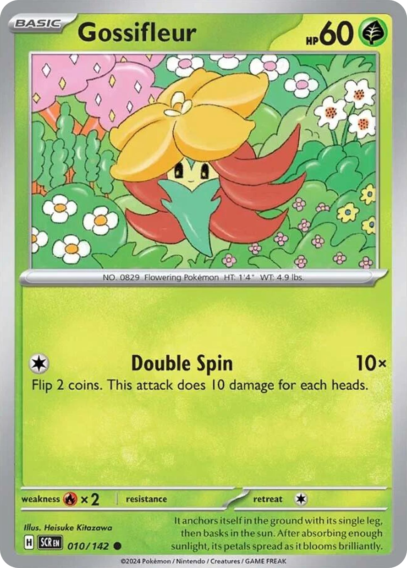 010/142 10/142 Gossifleur Pokemon Card Stellar Crown Common *MINT*