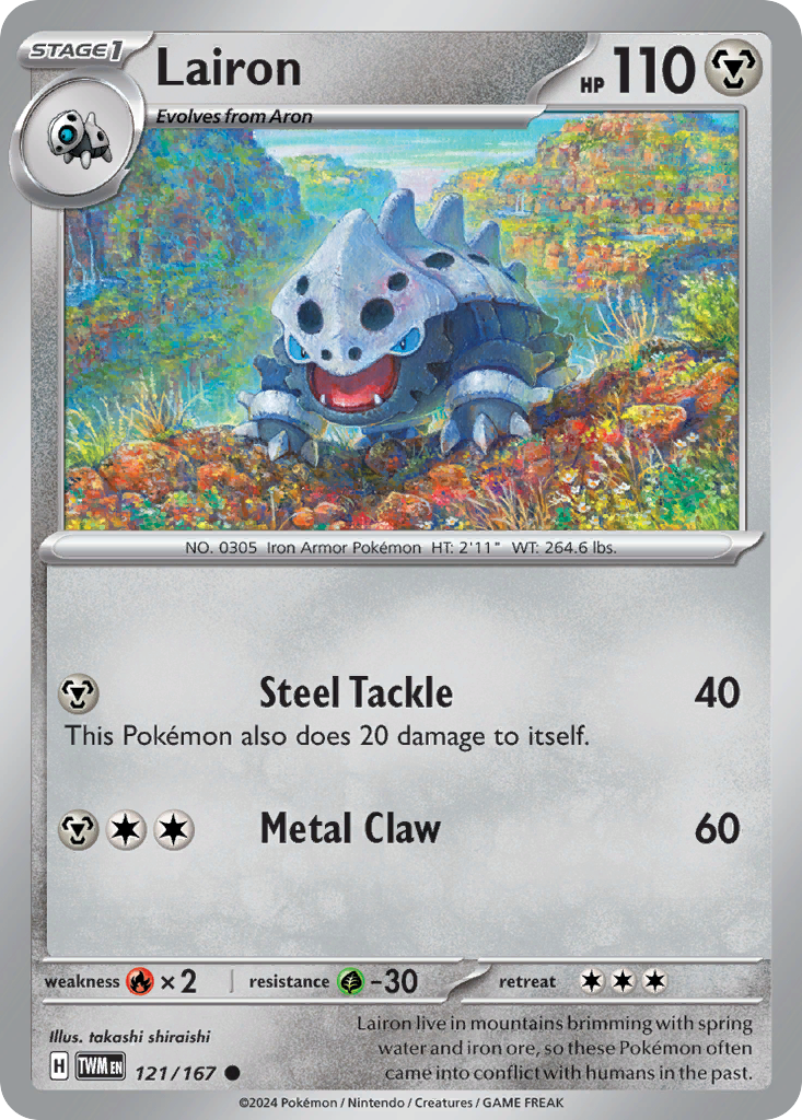 121/167 Lairon Pokemon Card Twilight Masquerade Common *MINT*