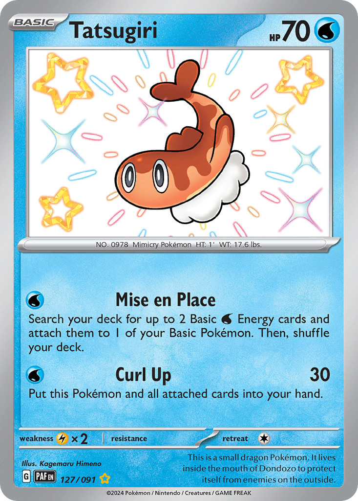 127/091 127/91 Tatsugiri Pokemon Card Paldean Fates Shiny Rare *MINT*
