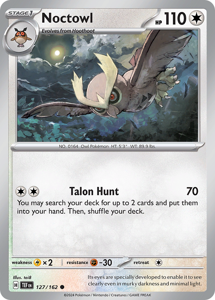 127/162 Noctowl Pokemon Card Temporal Forces Common *MINT*