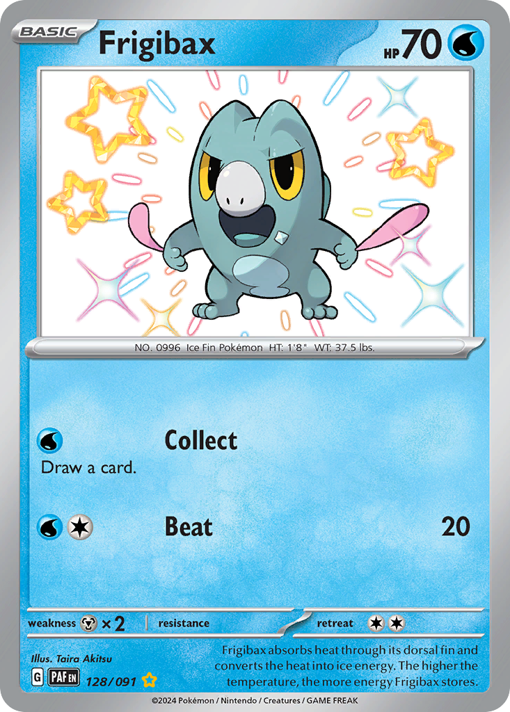 128/091 128/91 Frigibax Pokemon Card Paldean Fates Shiny Rare *MINT*