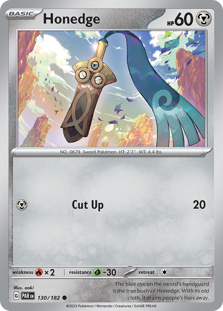 130/182 Honedge Pokemon Card Paradox Rift Common *MINT*