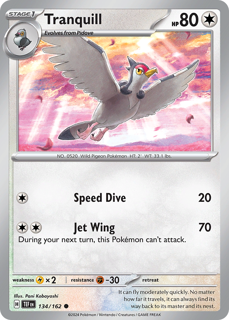 134/162 Tranquill Pokemon Card Temporal Forces Common *MINT*