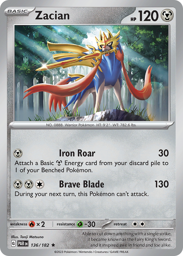 136/182 Zacian Pokemon Card Paradox Rift Holo Rare *MINT* – Brokenvase Games