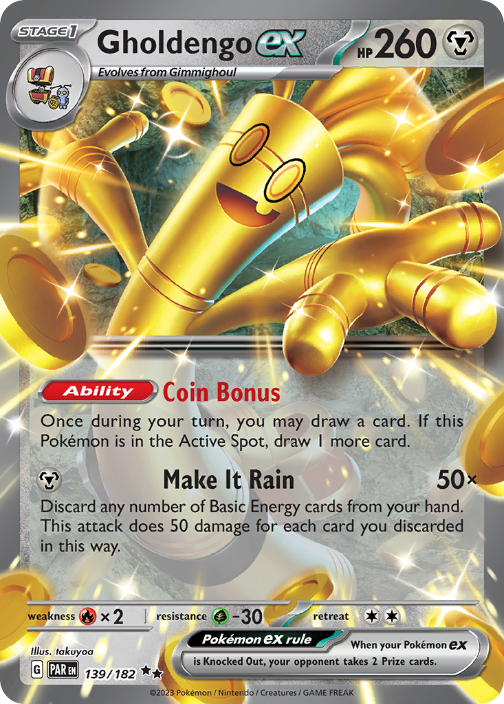 139/182 Gholdengo ex Pokemon Card Paradox Rift Double Rare *MINT*