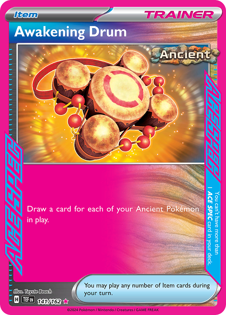 141/162 Awakening Drum Pokemon Card Temporal Forces ACE SPEC Rare Item, Ancient, ACE SPEC *MINT*