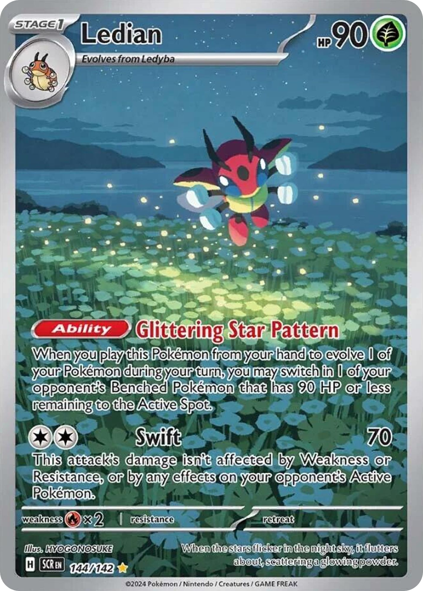144/142 Ledian Pokemon Card Stellar Crown Illustration Rare *MINT*