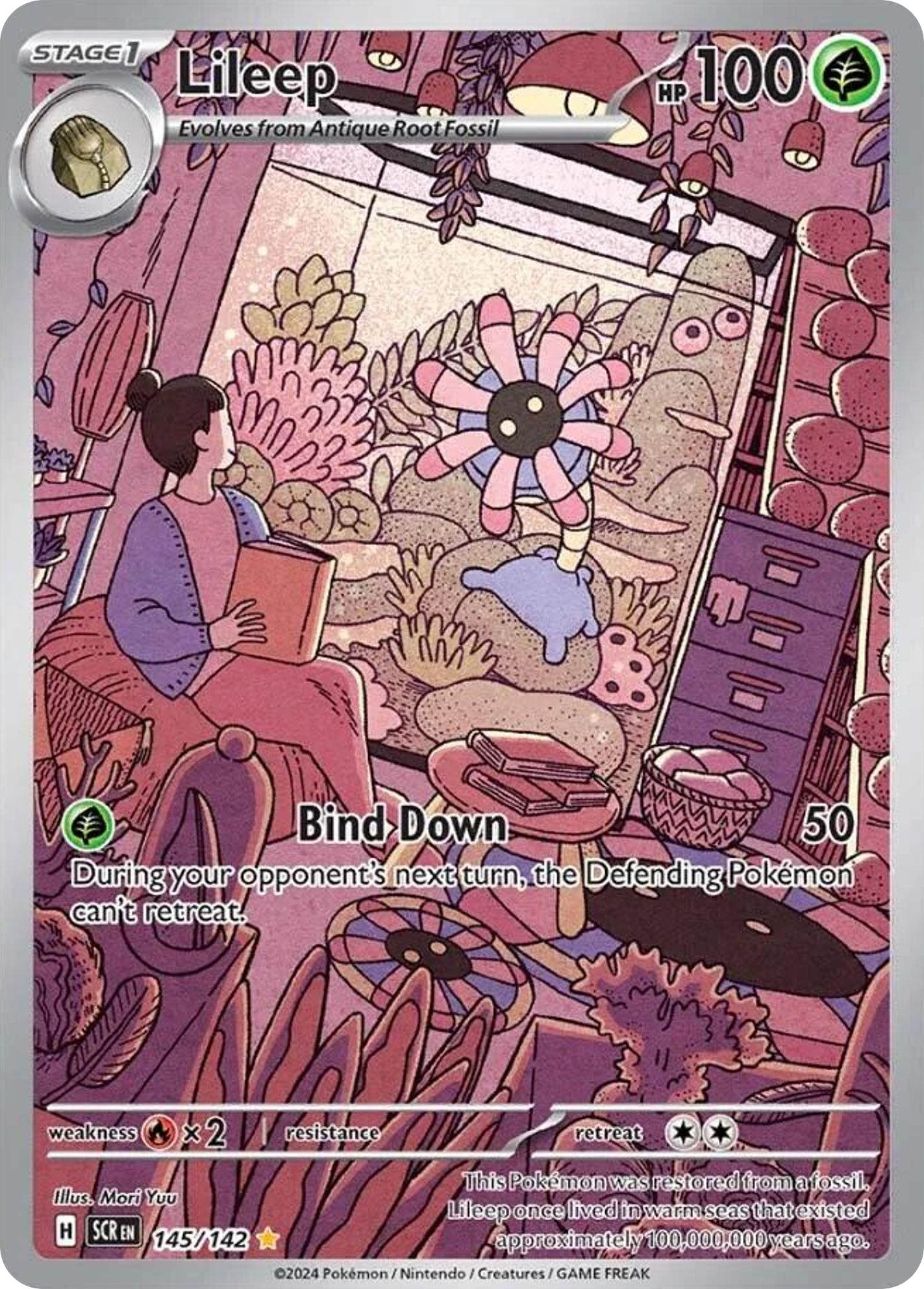 145/142 Lileep Pokemon Card Stellar Crown Illustration Rare *MINT*