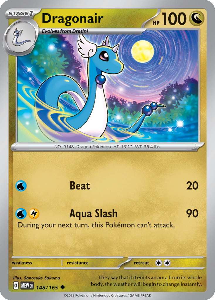 148/165 Dragonair Pokemon Card 151 Uncommon *MINT*