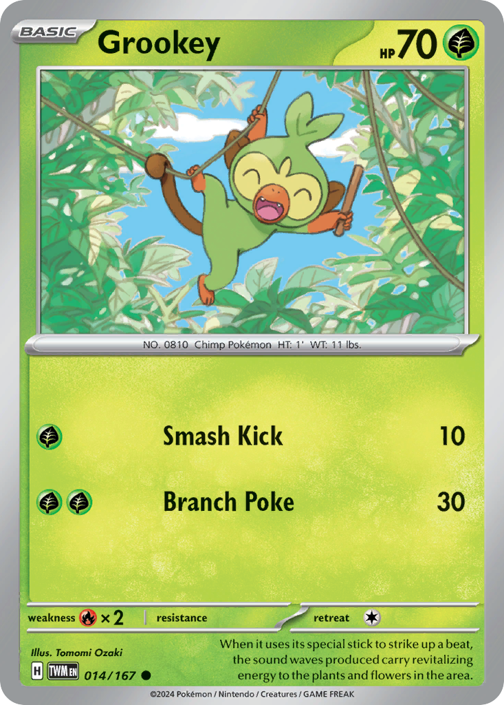 014/167 14/167 Grookey Pokemon Card Twilight Masquerade Common *MINT*
