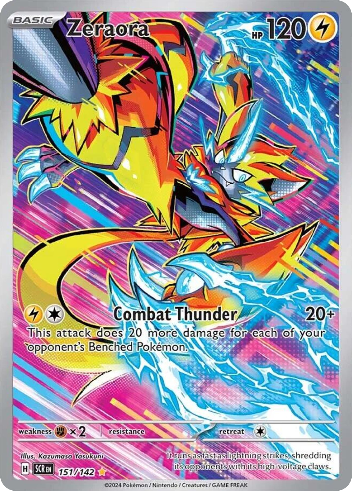 151/142 Zeraora Pokemon Card Stellar Crown Illustration Rare *MINT*