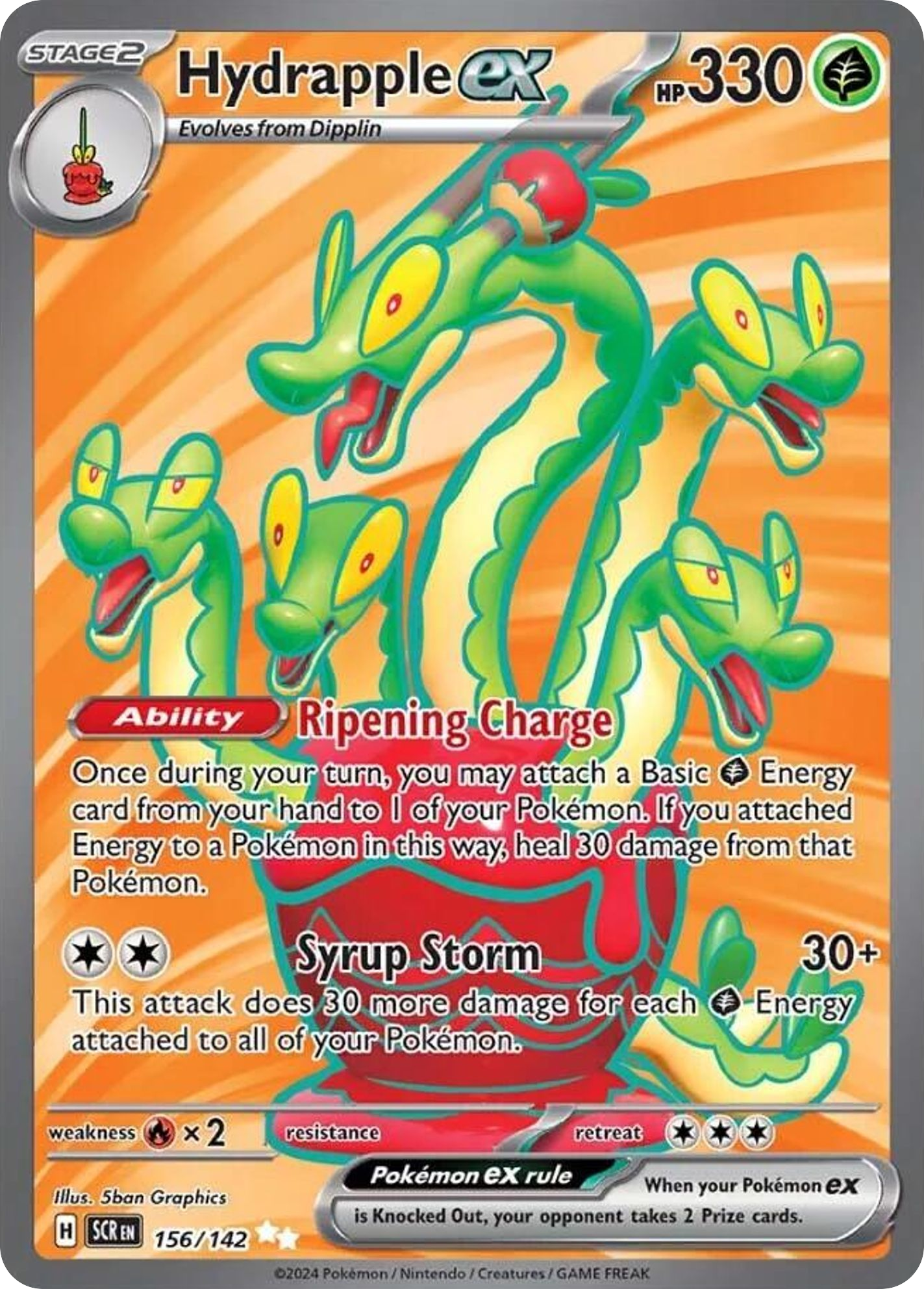 156/142 Hydrapple ex Pokemon Card Stellar Crown Ultra Rare *MINT*