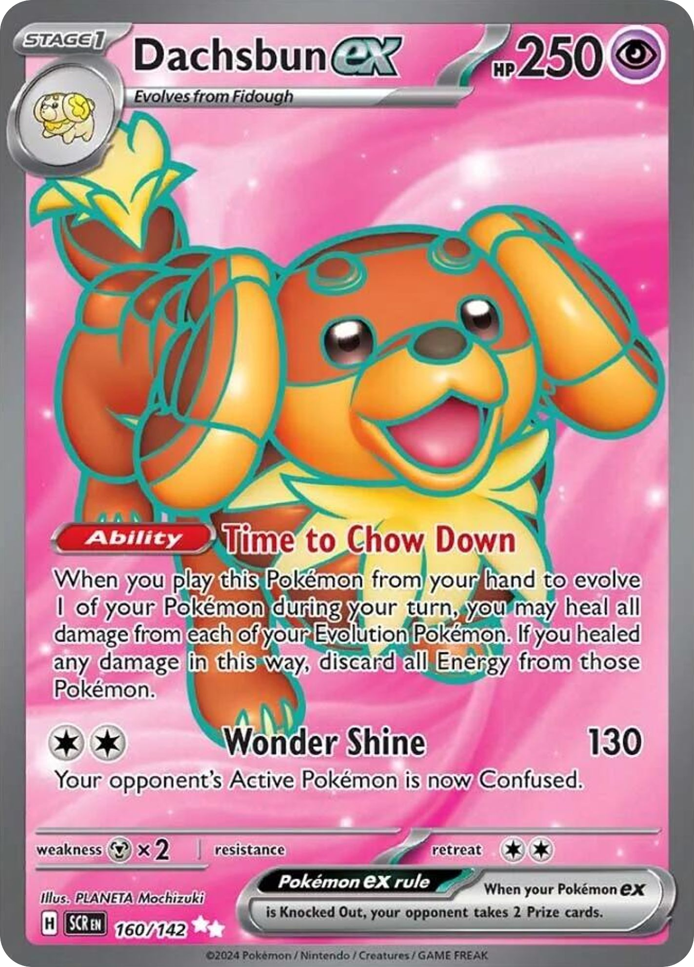 160/142 Dachsbun ex Pokemon Card Stellar Crown Ultra Rare *MINT*