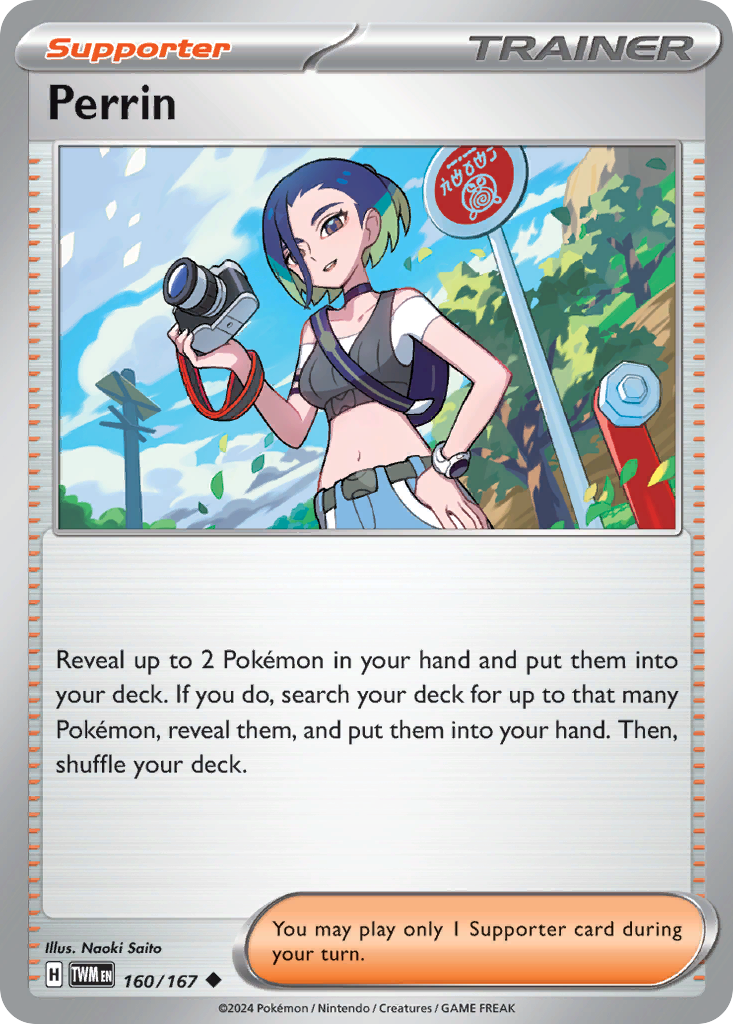 160/167 Perrin Pokemon Card Twilight Masquerade Uncommon Supporter *MINT*