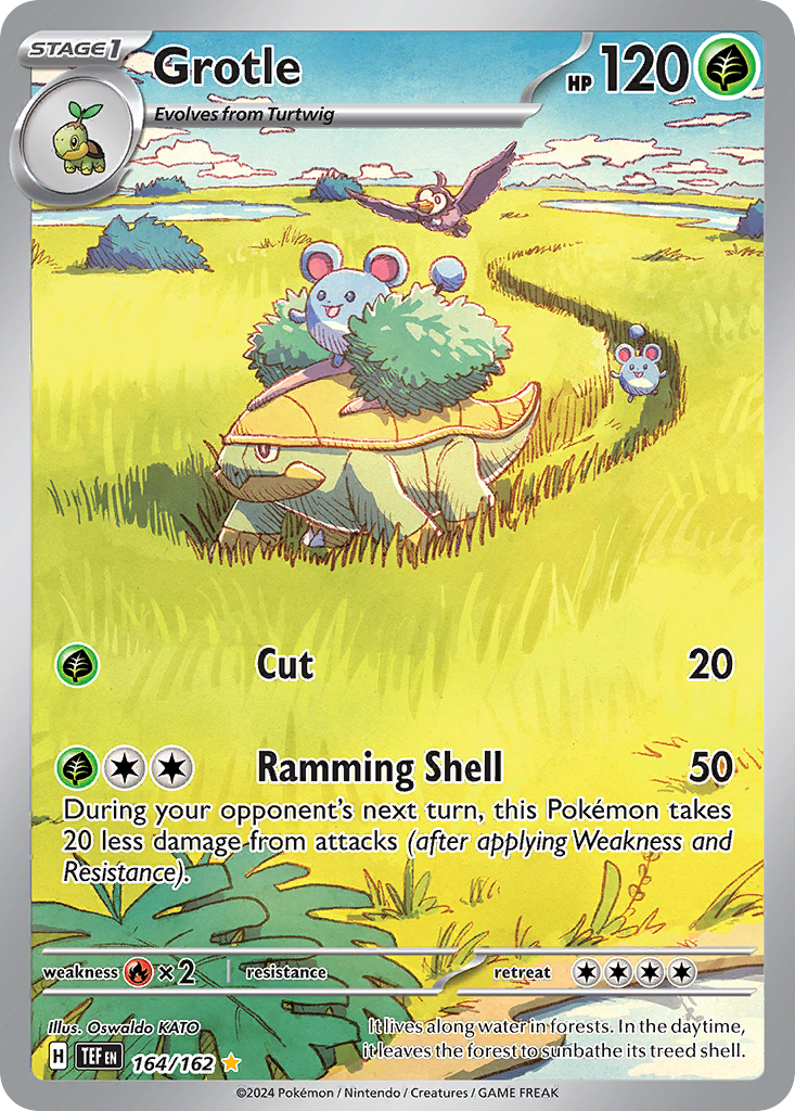 164/162 Grotle Pokemon Card Temporal Forces Illustration Rare *MINT*