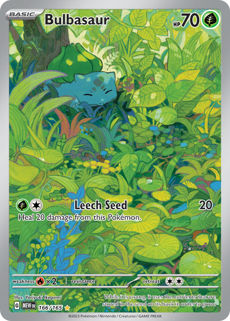 166/165 Bulbasaur Pokemon Card 151 Illustration Rare *MINT*