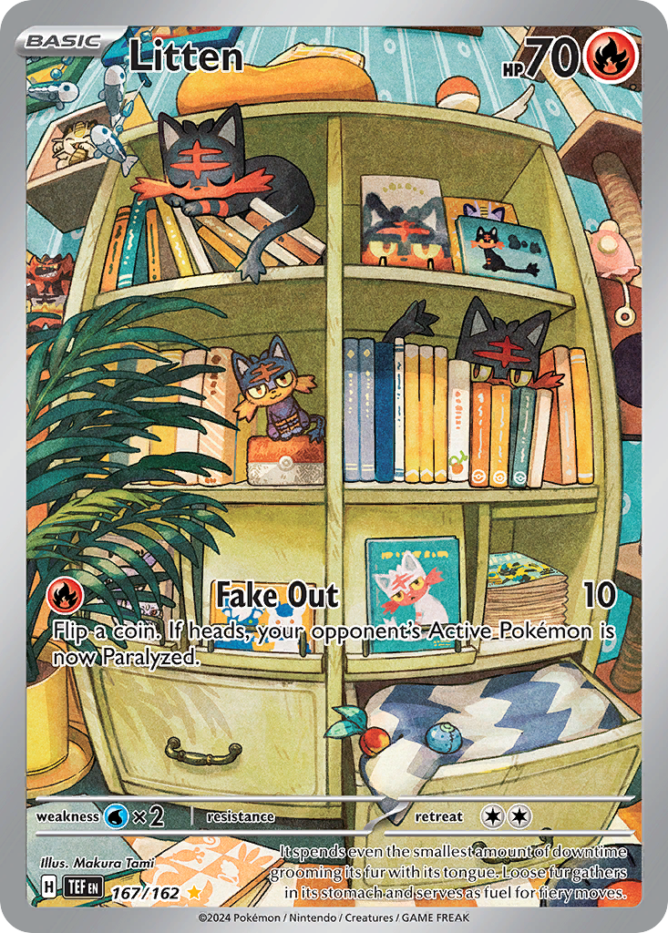 167/162 Litten Pokemon Card Temporal Forces Illustration Rare *MINT*