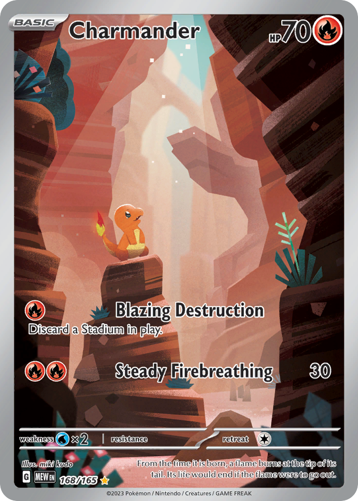 168/165 Charmander Pokemon Card 151 Illustration Rare *MINT*