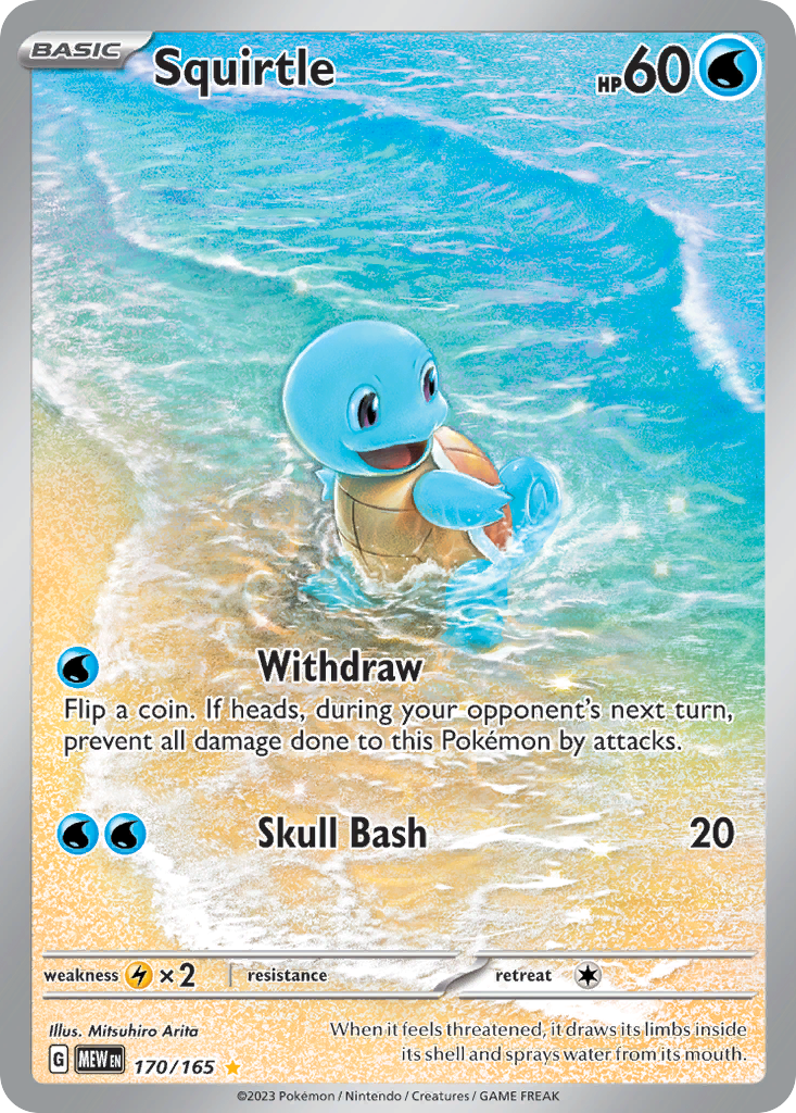 170/165 Squirtle Pokemon Card 151 Illustration Rare *MINT*