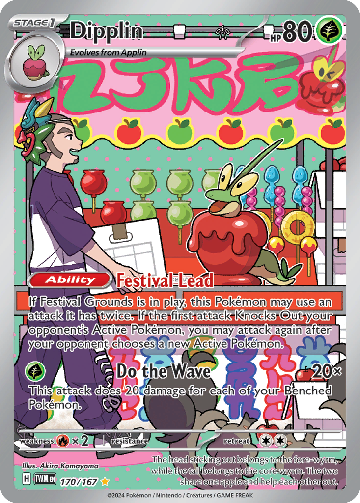 170/167 Dipplin Pokemon Card Twilight Masquerade Illustration Rare *MINT*