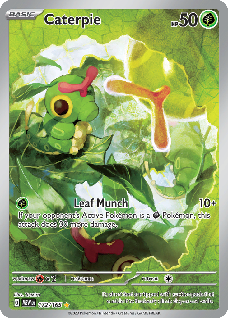 172/165 Caterpie Pokemon Card 151 Illustration Rare *MINT*