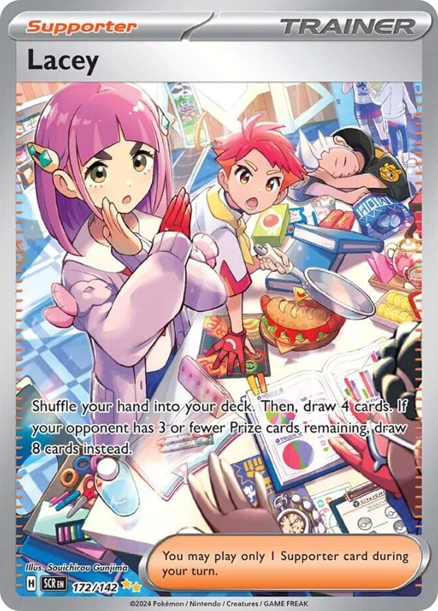 172/142 Lacey Pokemon Card Stellar Crown Special Illustration Rare Supporter *MINT*