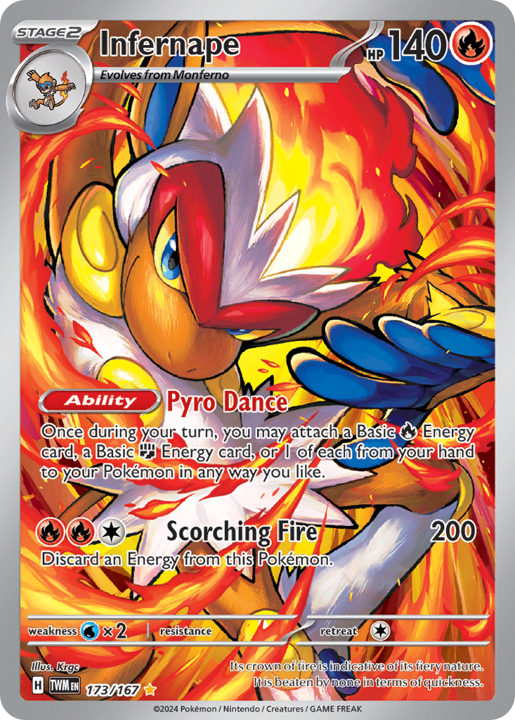 173/167 Infernape Pokemon Card Twilight Masquerade Illustration Rare *MINT*