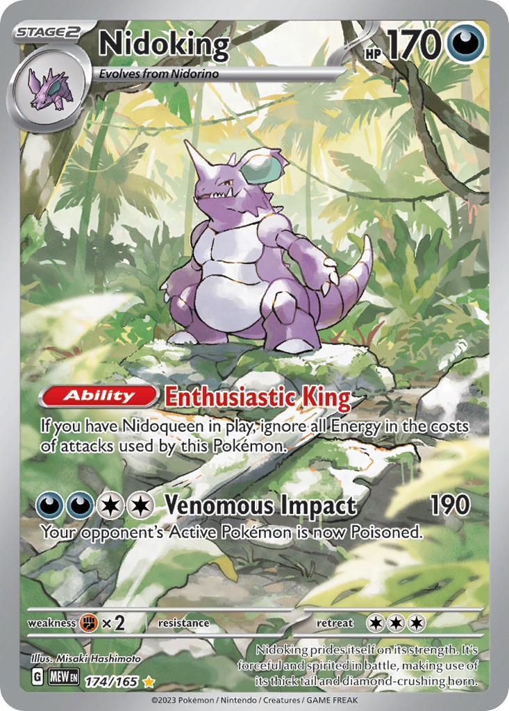 174/165 Nidoking Pokemon Card 151 Illustration Rare *MINT*