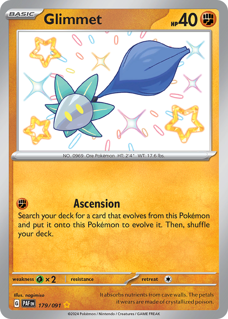 179/091 179/91 Glimmet Pokemon Card Paldean Fates Shiny Rare *MINT* –  Brokenvase Games