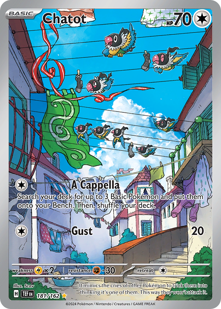 181/162 Chatot Pokemon Card Temporal Forces Illustration Rare *MINT*