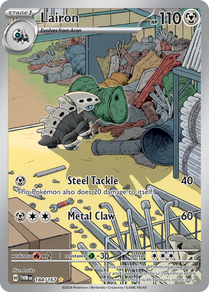 184/167 Lairon Pokemon Card Twilight Masquerade Illustration Rare *MINT*