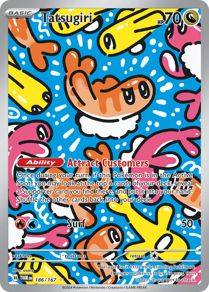 186/167 Tatsugiri Pokemon Card Twilight Masquerade Illustration Rare *MINT*