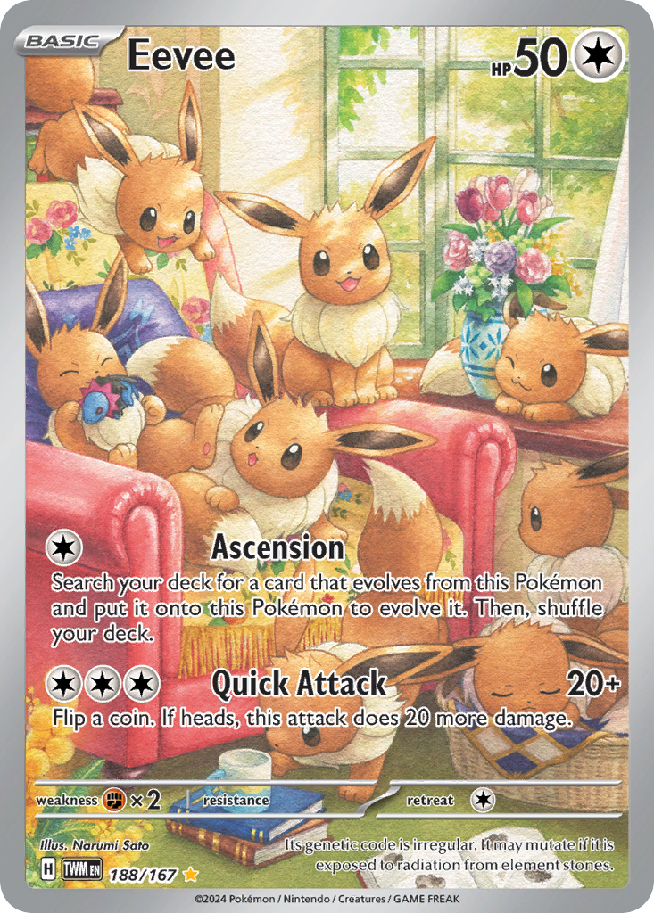 188/167 Eevee Pokemon Card Twilight Masquerade Illustration Rare *MINT*