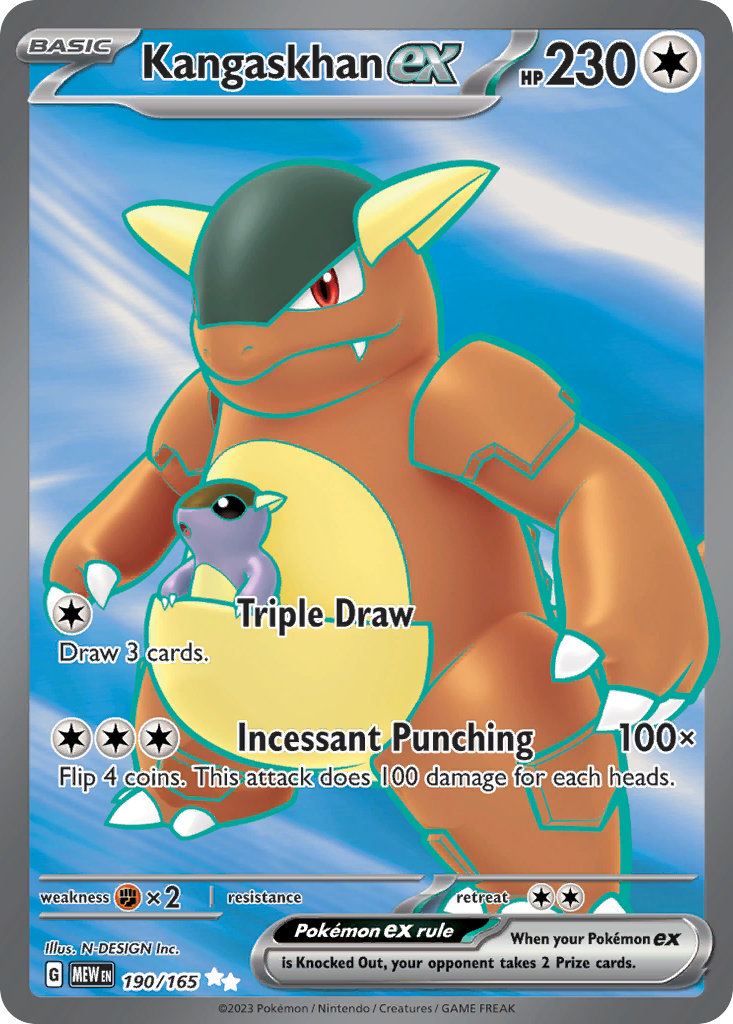 190/165 Kangaskhan ex Pokemon Card 151 Ultra Rare *MINT*