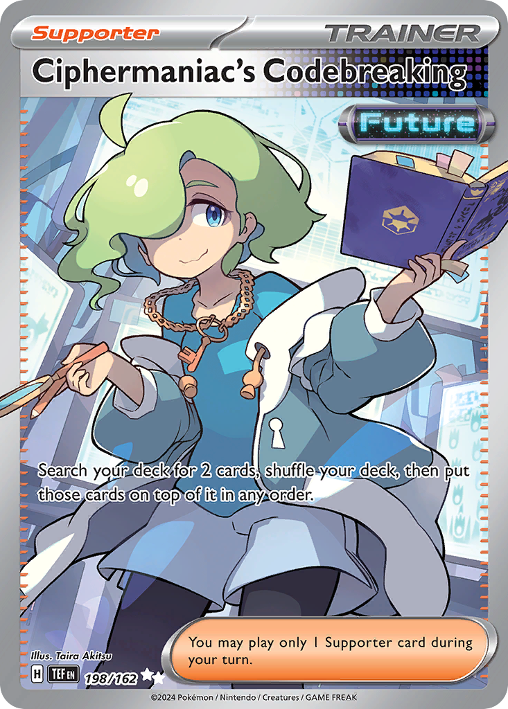 198/162 Ciphermaniac's Codebreaking Pokemon Card Temporal Forces Ultra Rare Supporter, Future *MINT*