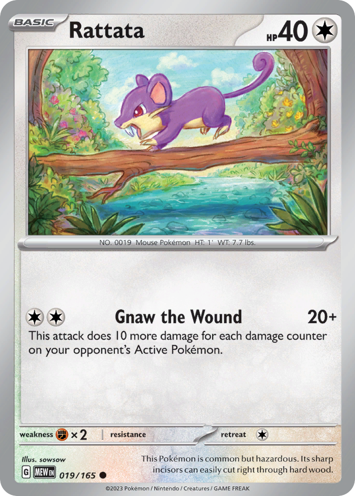 019/165 19/165 Rattata Pokemon Card 151 Common *MINT*