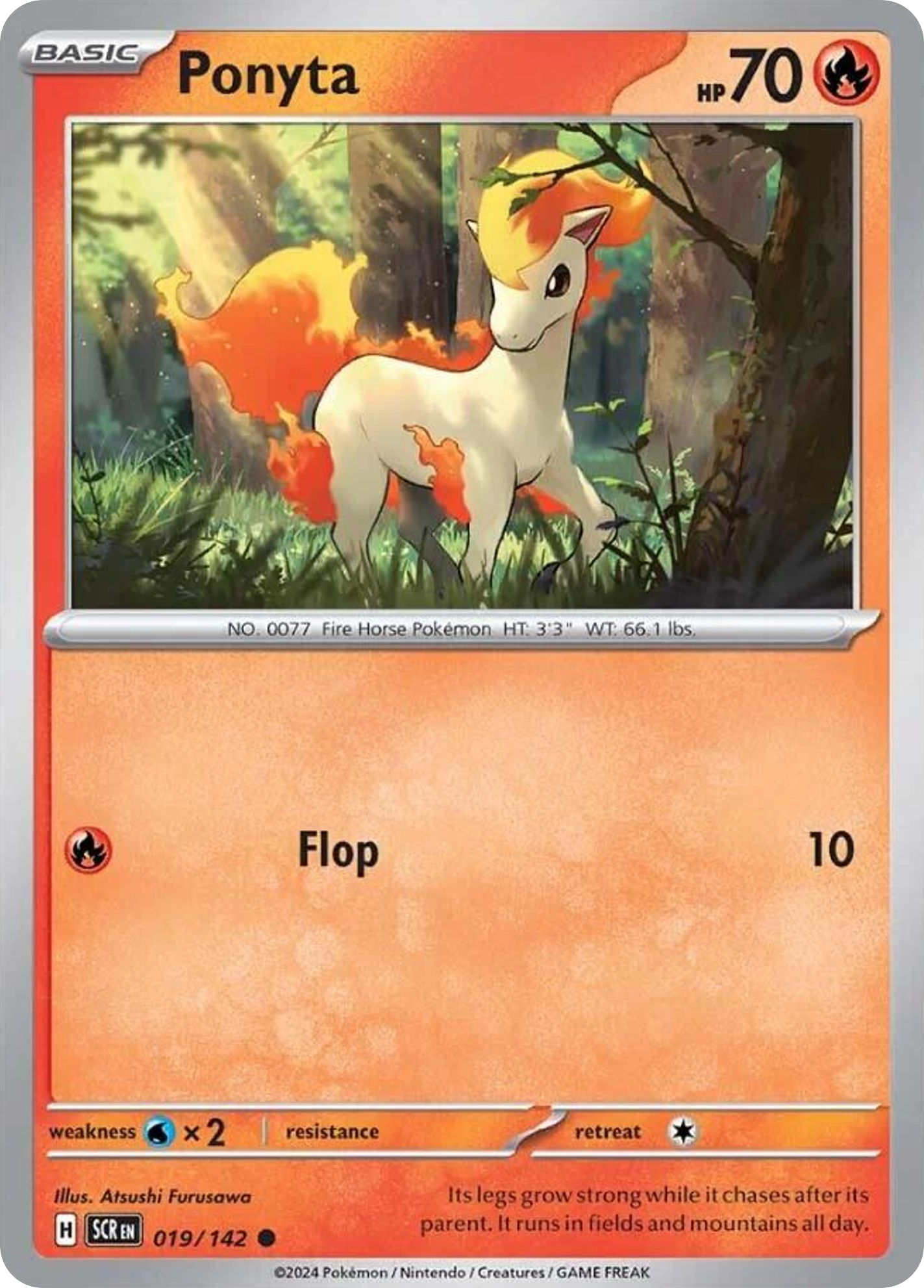 019/142 19/142 Ponyta Pokemon Card Stellar Crown Common *MINT*