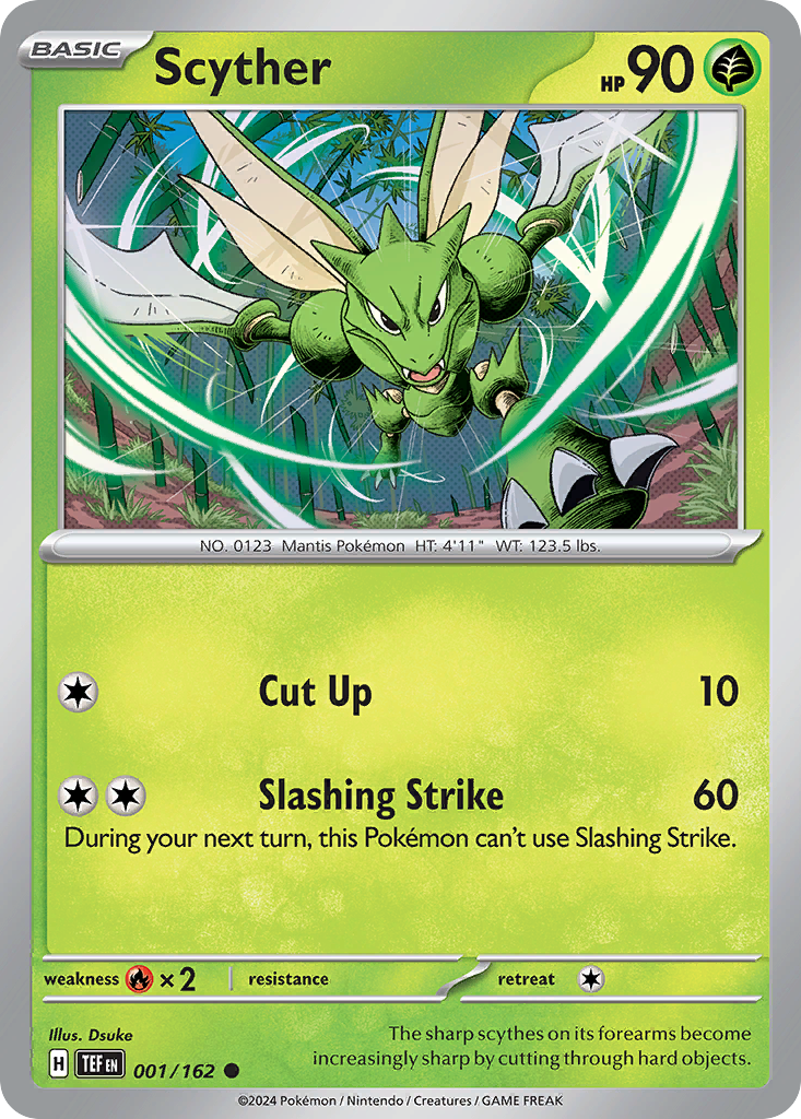 001/162 1/162 Scyther Pokemon Card Temporal Forces Common *MINT*