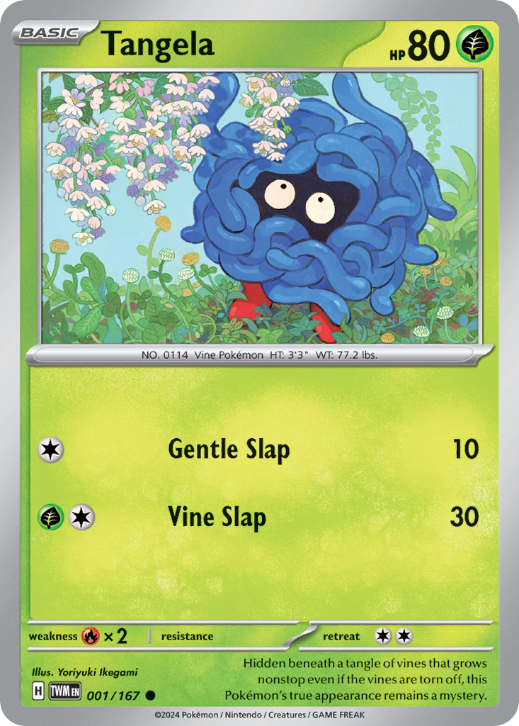 001/167 1/167 Tangela Pokemon Card Twilight Masquerade Common *MINT*