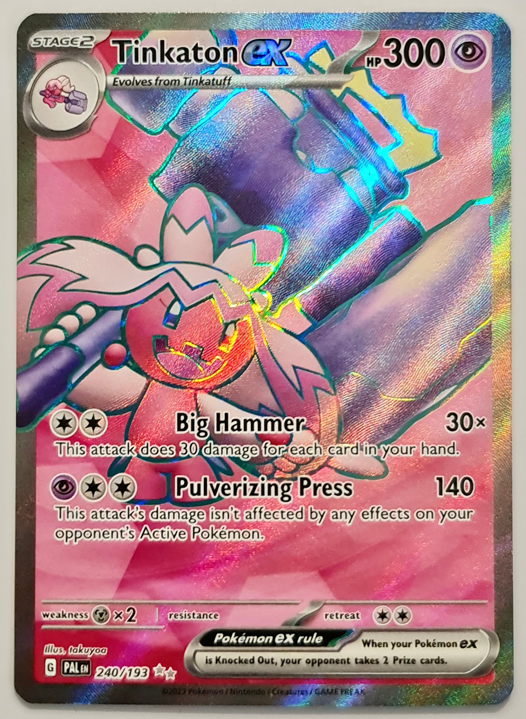 Pokemon Card Paldea Evolved 240/193 Tinkaton ex Ultra Rare *MINT* –  Brokenvase Games