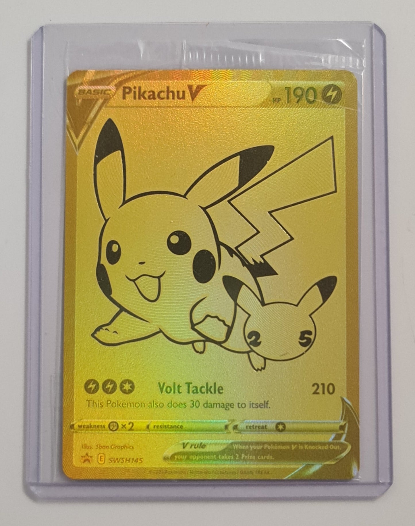 Pokemon Card SEALED SWSH Black Star Promos SWSH145 Pikachu V Gold promo