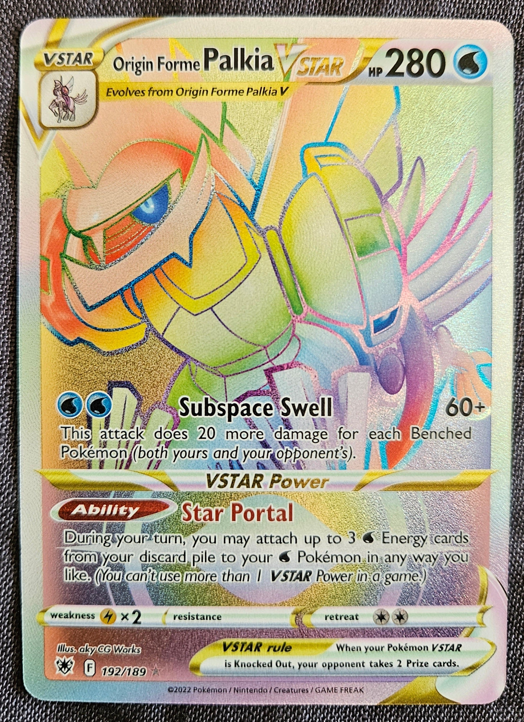 Pokemon Card Astral Radiance 192/189 Origin Forme Palkia VSTAR Hyper R –  Brokenvase Games