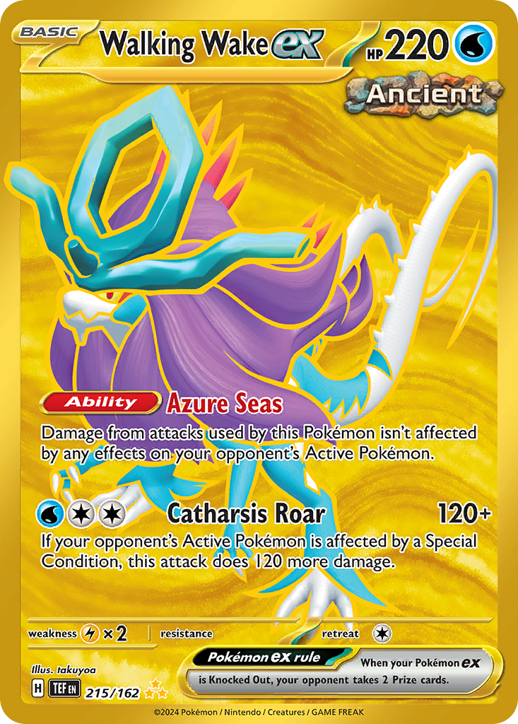 215/162 Walking Wake ex Pokemon Card Temporal Forces Hyper Rare *MINT*