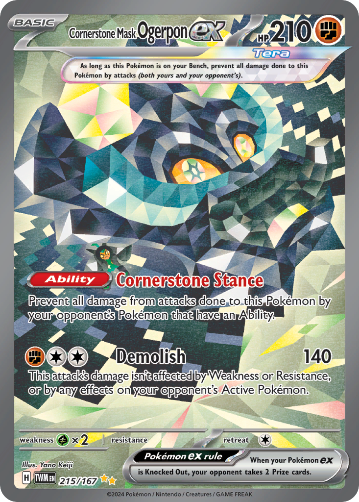 215/167 Cornerstone Mask Ogerpon ex Pokemon Card Twilight Masquerade Special Illustration Rare *MINT*