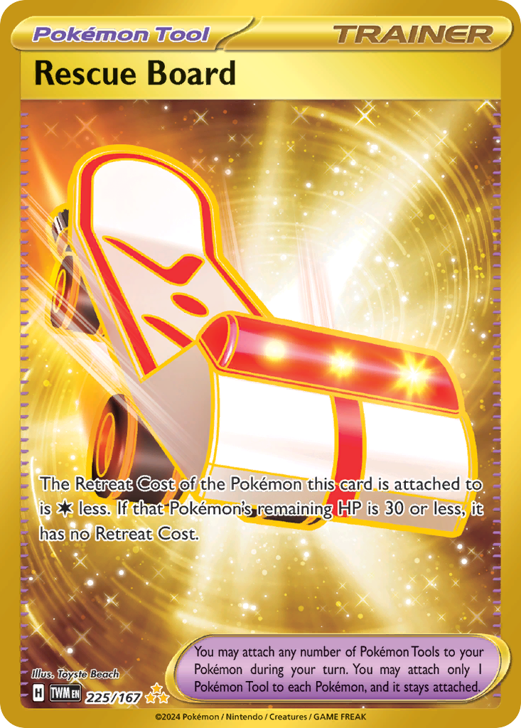 225/167 Rescue Board Pokemon Card Twilight Masquerade Hyper Rare Pokemon Tool *MINT*