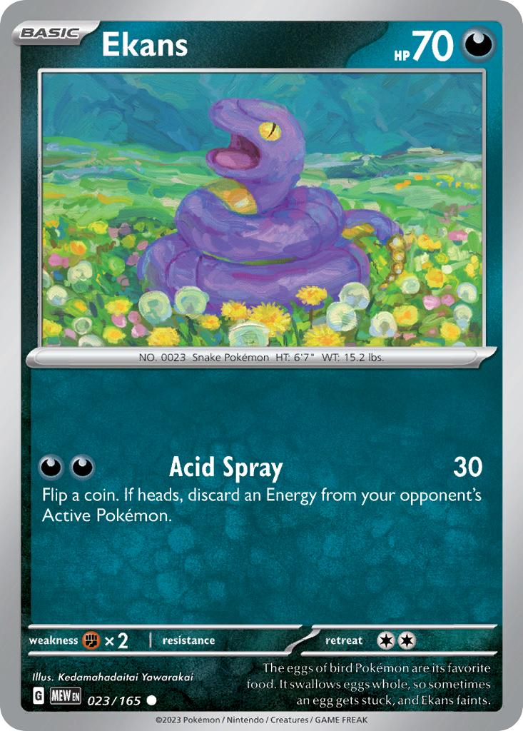 023/165 23/165 Ekans Pokemon Card 151 Common *MINT*
